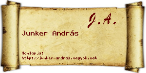 Junker András névjegykártya